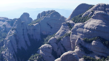 
Monserat Mountains in Catalonia. Spain. The rocky mountains of Moncerat rise above the Catalan lands.
