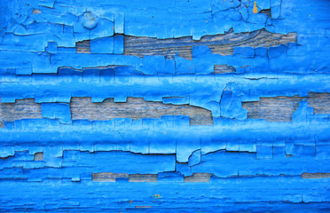 Obraz premium blue painted wood aged texture