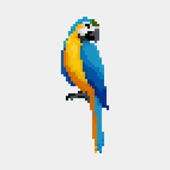 Vector illustration of cartoon parrot - Pixel design © kutanina