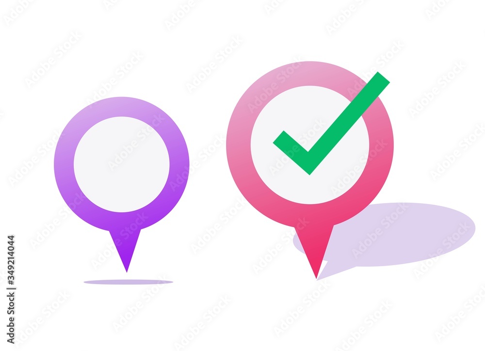 Poster pin pgs pointer markers for map location icon vector or position and destination point violet purple