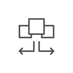 Task distribution line outline icon