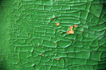 background of old cracked green paint.  background green. the surface of the old green paint....