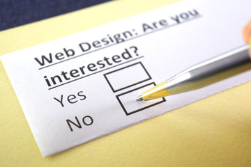 Obraz premium One person is answering question about web design