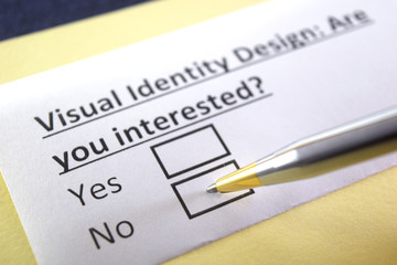 One person is answering question about visual identity design.