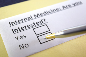 Obraz premium One person is answering question about internal medicine.