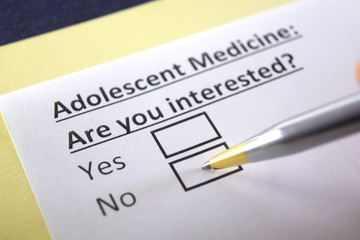 One person is answering question about adolescent medicine.