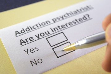 One person is answering question about addiction psychiatrist.