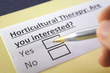 One person is answering question about horticultural therapy.