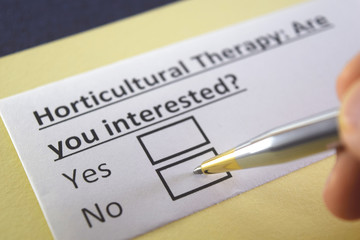 One person is answering question about horticultural therapy.