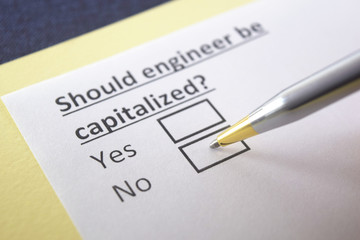 Obraz premium One person is answering question about engineering.