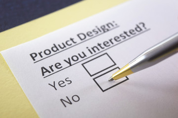 Obraz premium One person is answering question about product design.