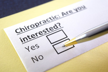 Fototapeta premium One person is answering question about chiropractic.