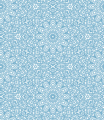 White-blue pattern, decorative, abstract. In Arabic style. Suitable for curtains, wallpapers, fabrics, tiles, wrapping paper.