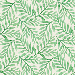 Seamless watercolor pattern with leaves. Floral illustration. Botanical background.