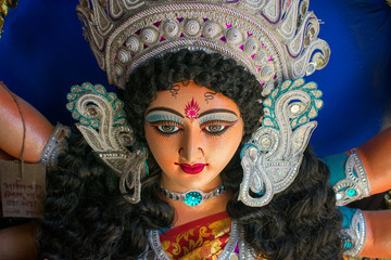  Durga Face During Durga Puja Festival- Goddess Durga - Festival of Woman Worship