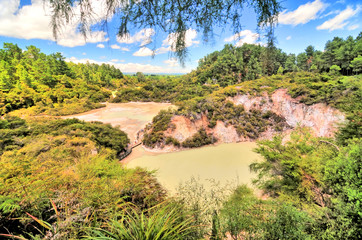 Fototapeta na wymiar Wai-O-Tapu, New Zealand’s Geothermal Wonderland.