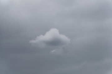 White cloud on gray sky