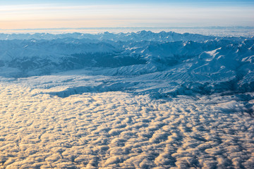 mountain peaks landscape view