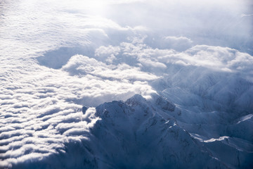 Fototapeta na wymiar high mountains landscape, snowy peaks