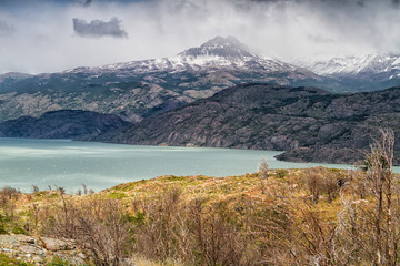 Panorama of Chilean Torres del Paine National Park in Patagonia, Chile