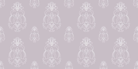 Seamless damask pattern wallpaper. Vintage decor in Victorian surface style