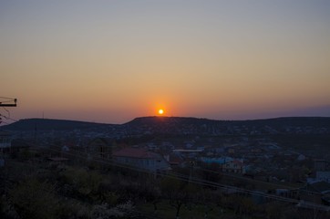 sunset over the city of Simferopol