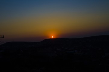 sunset over the mountains of crimea