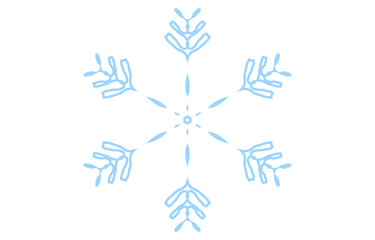 青い雪の結晶のベクターイラスト