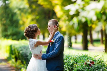 Happy couple. Wedding photo. The couple is in love.