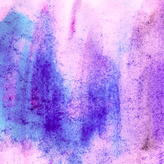 Abstract blue purple watercolor background. Square. Copy space.