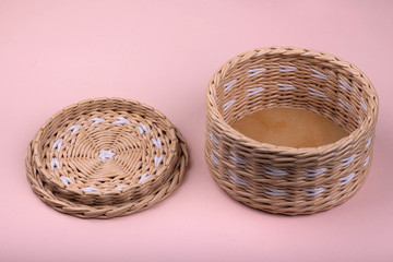 Jewelry box made of paper vine, handmade, container for storing small items