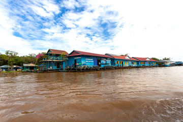 Vietnamese floating school in Tonle Sap Cambodia