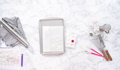 Fondant snowflake shapes