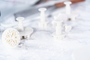 Fondant snowflake shapes