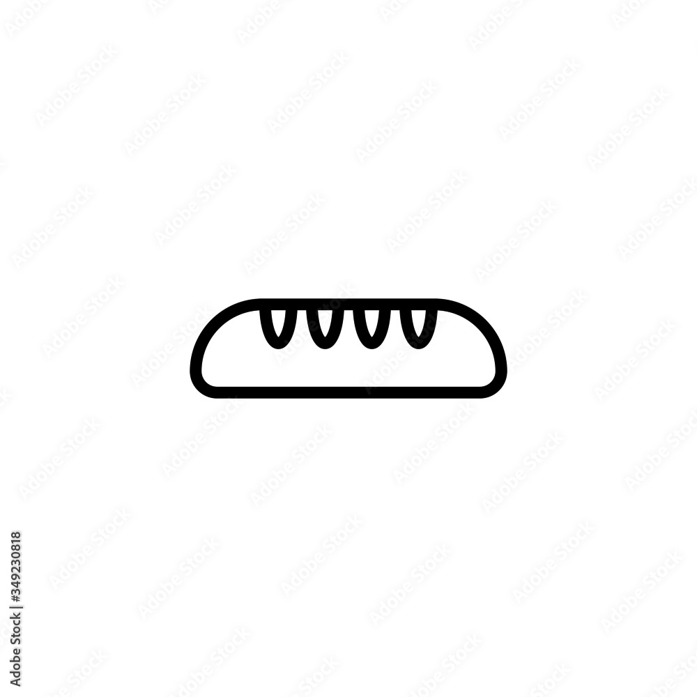 Poster baguette vector icon in linear, outline icon isolated on white background
