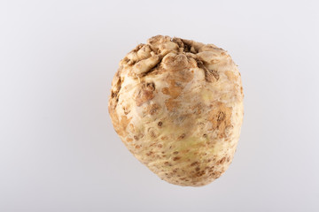 celery root close-up on a white background holland