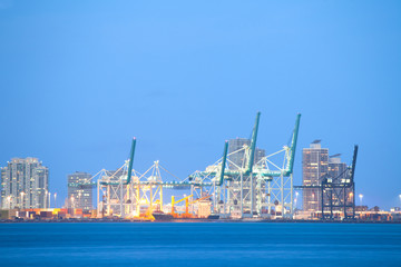 Fototapeta premium Cranes at the Port of Miami, Miami, Florida, United States