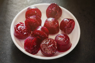 Sweet dessert. Homemade marmalade made from natural fruits. Watch from above