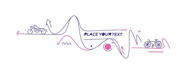Abstract flat ecologically promotion dynamic geometric motion shapes