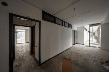 Interior of an old abandoned hotel