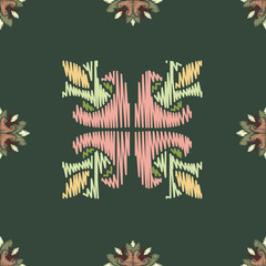 Colorful Ikat ornamentel seamless pattern for textile, wallpaper, card or wrapping paper