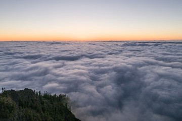 Fototapeta na wymiar Clouds above Teide National Park Tenerife island Canaris