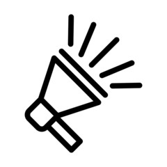 Speaker icon, technology icon in line art style on white background, Outline bold, thick line style,  Vector illustration