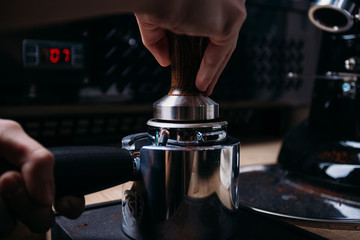 coffee maker pouring coffee