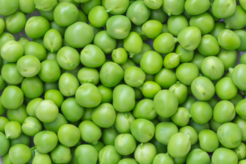 Green peas are cleaned. Background of peas