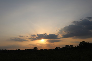 sunset in the mountains