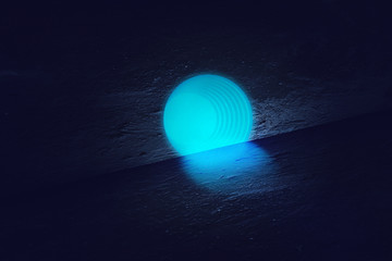 Empty background scene. rays of searchlights, neon blue and purple  light, highlights and lights. Night view of the scene. Dark background with spotlights.