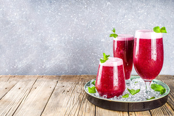 Summer berry red iced punch, cool fruity drink, Indian Asian Falsa Sherbet, or Phalsa sherbet...