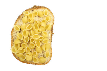 Bread sandwich with raw vermicelli. The concept of vegan