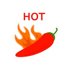 Hot chili pepper. Raster illustration